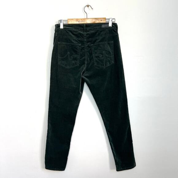 AG Adriano Goldschmied Farrah Skinny High Rise Green Stretch Velvet Jeans 29R - Picture 7 of 10